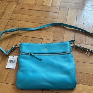 kate spade Turquoise Leather Crossbody with Chain Strap